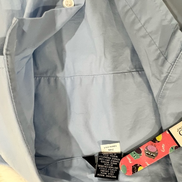 Moda International size Small light Blue cotton stretch Button down shirt - Picture 4 of 7